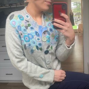 Embroidered knit Sigrid Olsen Floral Cardigan
